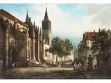 Ansicht von Rothenburg ob der Tauber mit der Sankt Jakobs-kirche by Heinrich Karl Jäckel, oil on canvas, offered Apr 2020