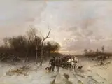 Die Winterliche Begegnung by Desire Thomassin, oil on canvas, offered Mar 2025