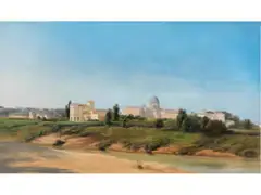 Ansicht von rom mit dem Haus des Claude Lorrain by Constantin Hansen, oil on board, sold Mar 2021