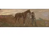 Der Kavallerist by Giovanni Fattori, pastel, sold Mar 2023