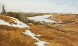 Vermilion Valley by Joseph Ferenc Acs, 1975, oil on board, sold Sep 2022