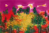 Paysage by Paul-Vanier Beaulieu, 1971, mixed media on paper, sold Sep 2022