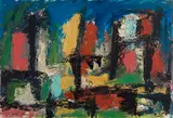 Repos crépusculaire by André Jasmin, oil on board, sold Sep 2022