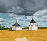 Saint Pokrova Russo-Orthodox Church by William Robert Sinclair, 1996, oil on canvas, sold Sep 2022