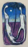 Duo by Miller Brittain, 1965, pastel and gouache on paper, sold Sep 2022
