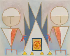 Deux Wadopana Dit Qu'Appelle by Robert Boyer, 2002, oil on canvas, sold Aug 2022