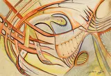 Abstract by Eddy Cobiness, 1974, ink and watercolour on paper, sold Aug 2022