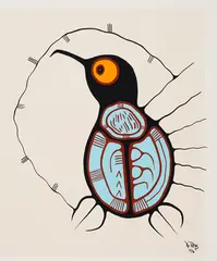 Wind Duck by Roy Thomas, 1976, acrylic on paper, sold Aug 2022