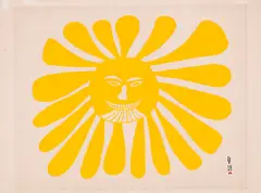 The Woman Who Lives in the Sun by Kenojuak Ashevak, stonecut on paper, sold Aug 2022