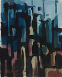 Untitled by Edmund Alleyn, 1955, oil on canvas, sold Aug 2022
