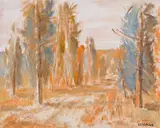 Les arbres by Stanley Morel Cosgrove, oil on board, sold Aug 2022