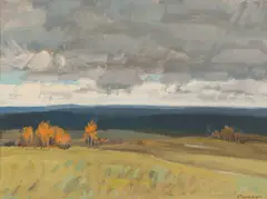 On Cariboo Plateau by Peter Maxwell Ewart, 1969, oil on board, sold Aug 2022