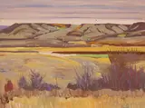 Russell's Hill, Qu'Appelle Valley by Illingworth Kerr, 1972, oil on board, sold Aug 2022