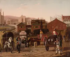 Untitled (Townscape) by William Raphael, 1861, oil on canvas, sold Aug 2022