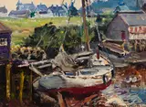 Low Tide by George Horne Russell, oil on canvas board, sold Aug 2022