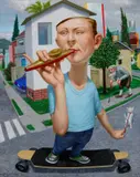 Around the Block by Michael Abraham, 2010, oil on canvas, sold Jul 2022