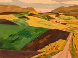 Alberta Road by Illingworth Kerr, oil on board, sold Jul 2022