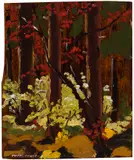 Forest Bloom near Ottawa by Horace Champagne, oil on board, sold Jul 2022