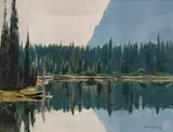 Upper Lake O'Hara by Alan Caswell Collier, oil on board, sold Jul 2022