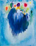 Étude in Blue by Paul Fournier, acrylic on canvas, sold Jul 2022