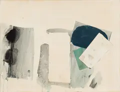 Shift by Toni Onley, oil and collage on board, sold Jul 2022