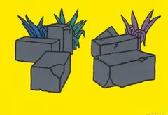 Ruins by Patrick Caulfield, 1964, Farbserigraphie auf gestrichenem Papier, sold Jun 2010