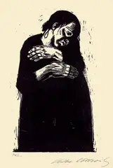 Die Witwe I by Käthe Kollwitz, 1921, Holzschnitt auf Velin, sold Dec 2007