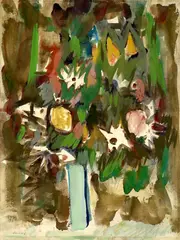 Blumenstrauss by Friedrich Karl Gotsch, 1950, Gouache auf Velin, sold Dec 2007