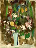 Blumenstrauss by Friedrich Karl Gotsch, 1950, Gouache auf Velin, sold Dec 2007