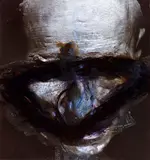 Adalbert Stifter by Arnulf Rainer, 1978, Offsetdruck, mit Gouache und Teerlack überarbeitet, auf Papier, sold Dec 2007