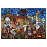 The Temptations of St. Anthony Triptych by Robert Barnard, Oil, sold Jan 2025