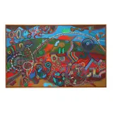 Landscaping Machine by Robert Barnard, Acrylic and pastel on canvas, sold Jan 2025