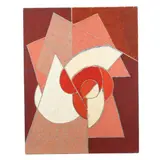 Large Abstract Composition by Gilbert Thevenot, Oil and sand on burlap canvas, sold Jan 2025