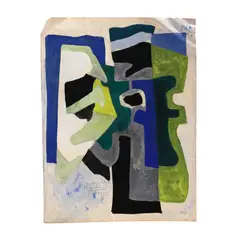 Abstract Composition by Jacques Jourdan, Watercolor, sold Jan 2025