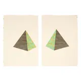 Pair of Pyramidal Paintings by John Hiigli, Oil on canvas, sold Jan 2025