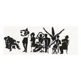 The Dinner Party I by Ben Schonzeit, Ink wash on paper, sold Jan 2025
