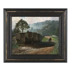 Fort Bridge on the Wye, Bakewell, Derbyshire by H. Winthrop Peirce, Oil on canvas (lined), sold Jan 2025
