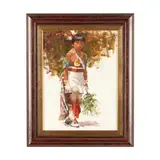 Pueblo Boy by Mike Desatnick, Oil on masonite, sold Jan 2025