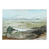 Velazco, Valle De Mexico by T. Ritter, Watercolor on enameled copper panel, sold Jan 2025