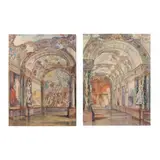 Salle des Illustres, Hotel de Ville, Toulouse (Two Works) by Georges Castex, Each a watercolor on paper, sold Jan 2025