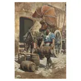 Man with a Load of Barrels by Francesco Coleman, Watercolor on paper, sold Jan 2025