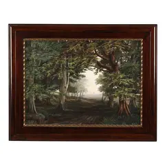 Path Through A Forest by G. Roche, Oil on canvas (lined), sold Jan 2025