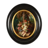 Floral Still Life with Religious Icon by François Joseph Huygens, Oil on canvas, sold Jan 2025