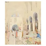 The Souk by David Thomas Rose, Watercolor on paper, sold Jan 2025