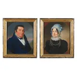 Portraits of a Lady and Gentleman by Johann Baptist Hirschmann, Pastel on paper, sold Jan 2025