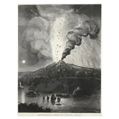 Eruption of Mount Aetna in 1669 by Thomas Sutherland, Engraving and aquatint, sold Jan 2025