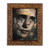 Expulsion from Eden by Louis St. Lewis, Mixed-media collage with reverse printed glass, sold Jan 2025