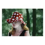 Faylah's Polka Dotted Hat by Tim Ford, Acrylic on rag board, sold Jan 2025