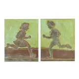 Running Home (a diptych) by Paul Hrusovsky, Oil on canvas, sold Jan 2025