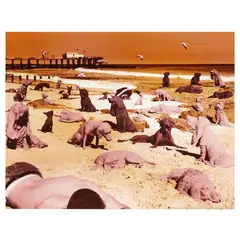 Dogs on the Beach by Sandy Skoglund, Photolithograph, sold Jan 2025